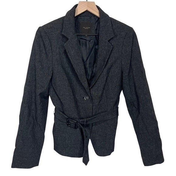 The Limited Jackets & Blazers - The Limited Collection Button Up Belted Blazer Jacket Women’s Size Medium Grey